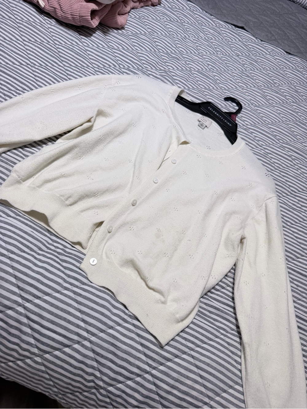 a new day Cream Button-Front Knit Cardigan